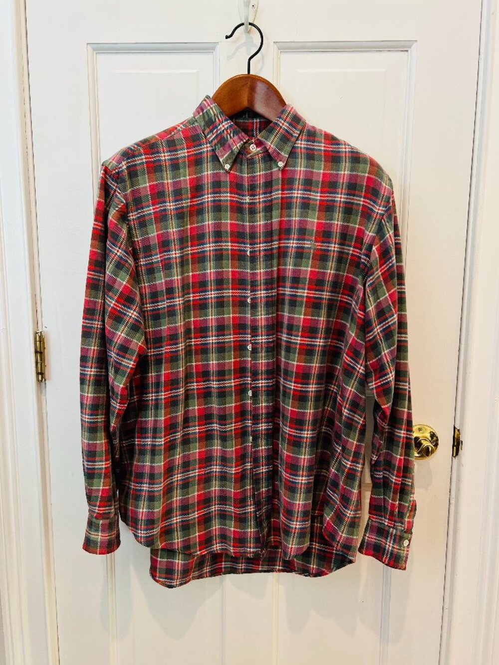 Vintage 90s Ralph Lauren Polo Men's Heavyweight Plaid Flannel Shirt Size XL